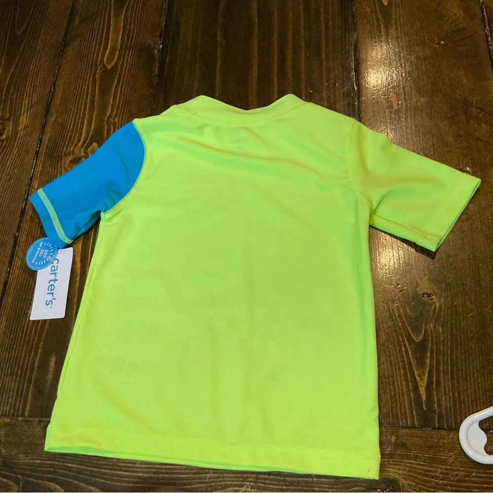 NWT Dinosaur Graphic Kids Swim Shirt - Blue and Yellow - Picture 2 of 6